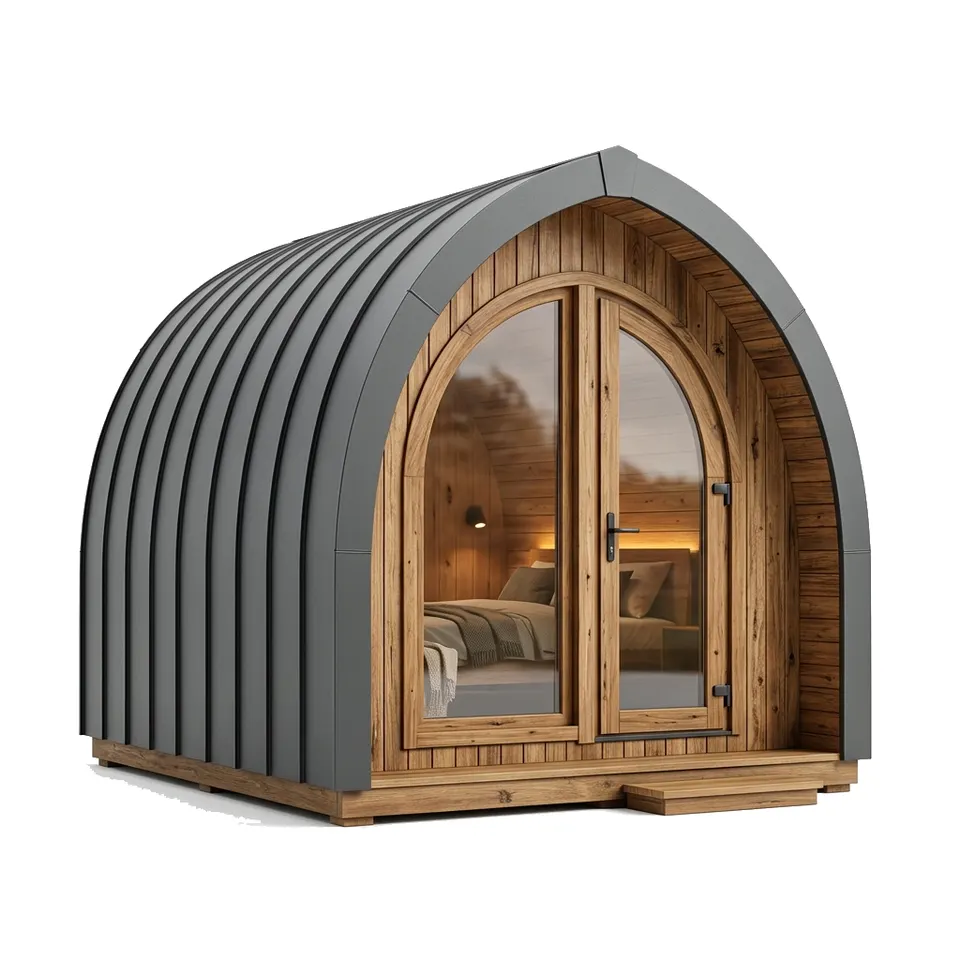 Arched glamping pod