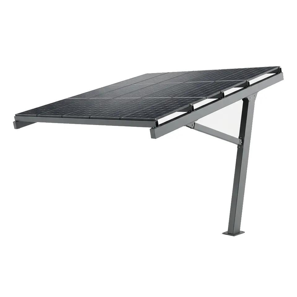 Cantilever solar carport