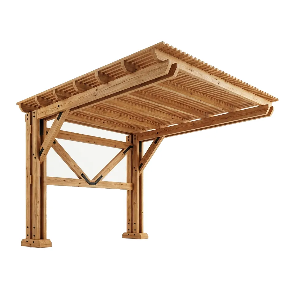 Cantilever wood pergola
