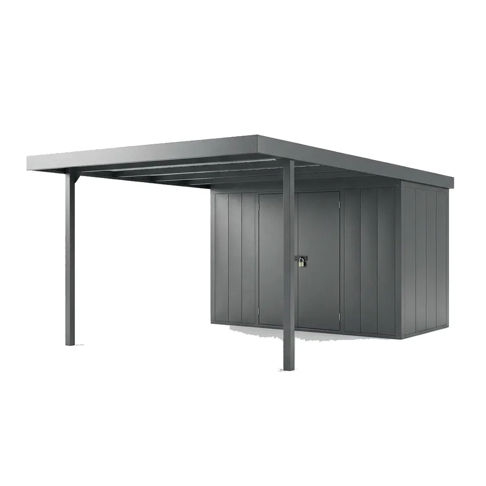 Carport with shed