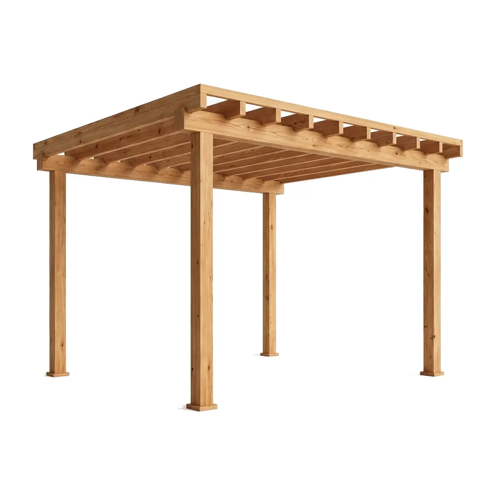 Dřevěná pergola s plochou střechou