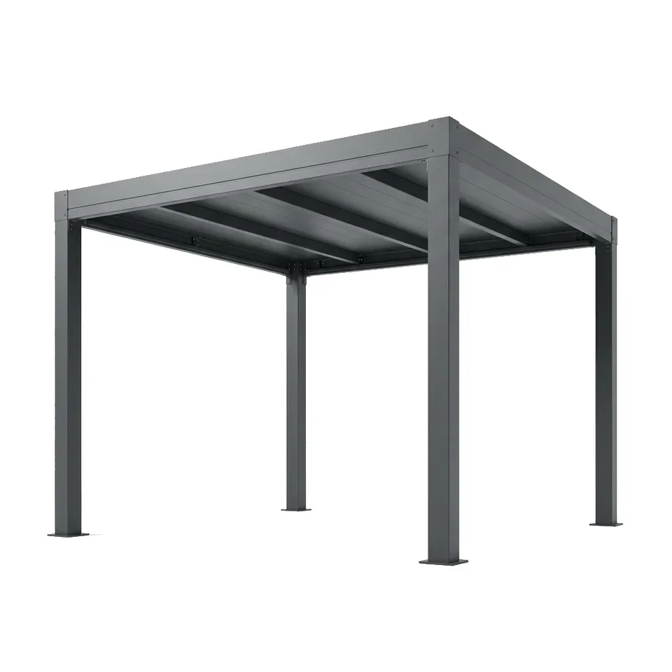 Solid roof pergola