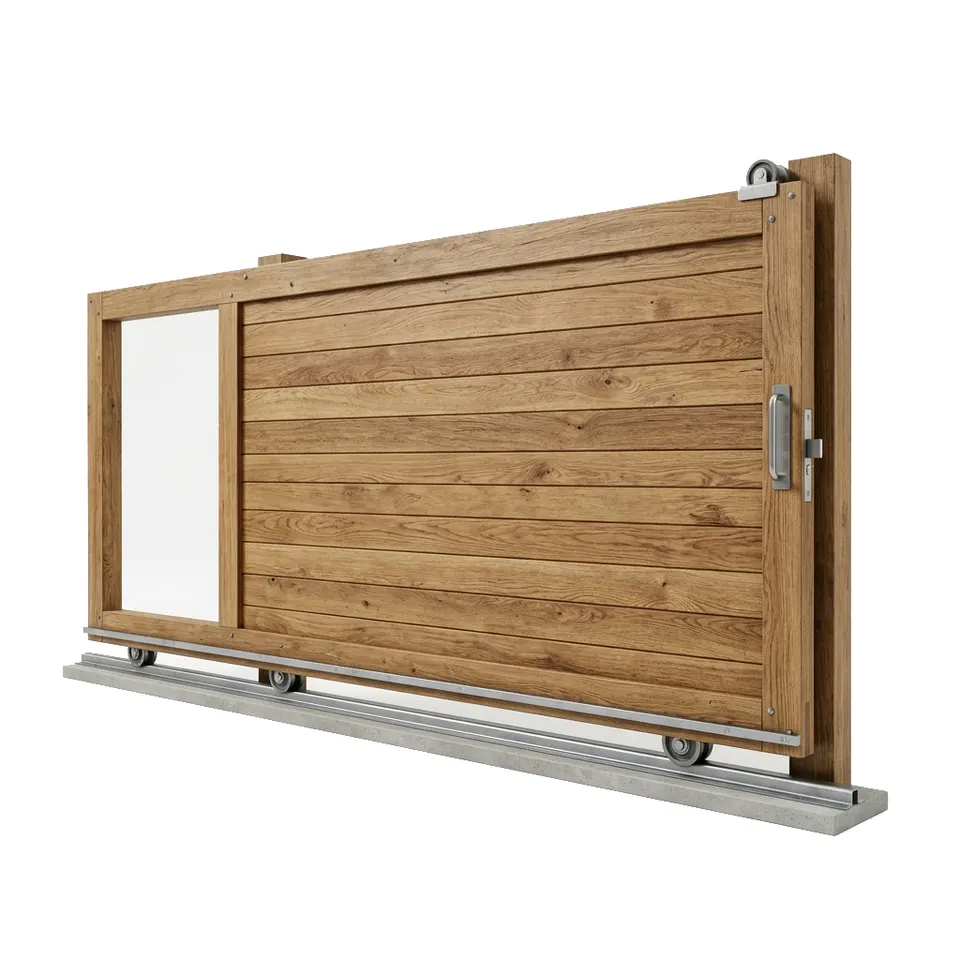 Timber sliding gate